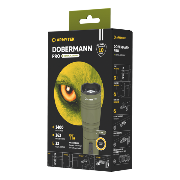 Armytek Dobermann Pro Magnet USB Olive (Warmweiß)